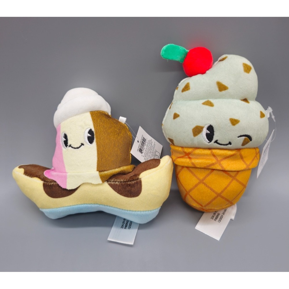New! Target Bullseye's Playground Mini Ice Cream Plush Toys Summer 2024 Lot of 2